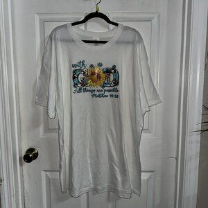 NEW Handcrafted With God All Things Are Possible Shirt Size 2XL